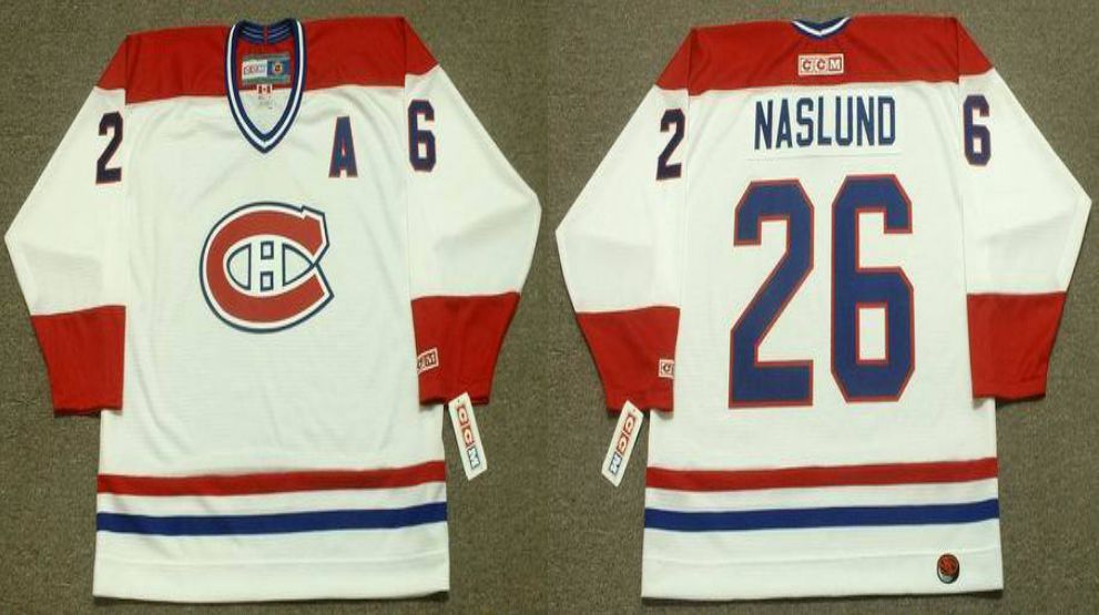 2019 Men Montreal Canadiens #26 Naslund White CCM NHL jerseys